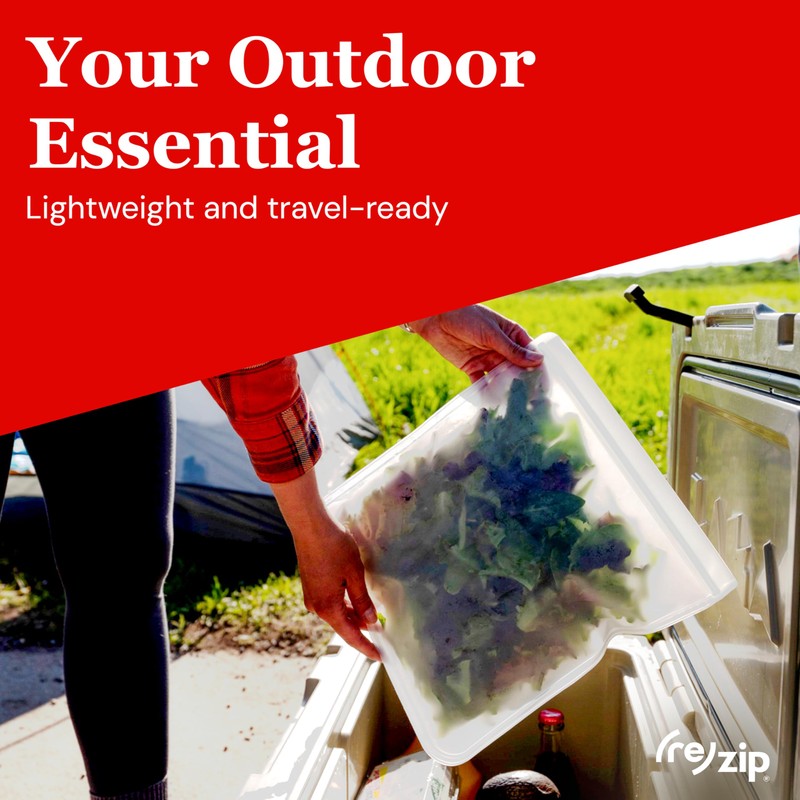 (re) zip Gallon Reusable Storage Bags, BPA-Free, Leakproof, Food-Grade 100%