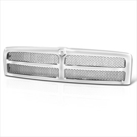 Factory Style Honeycomb Mesh Front Bumper Grille w/Badge Slot Compatible with 94-95 Dodge Ram 1500 2500 3500 Pickup