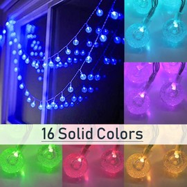 Mocalido 20ft Battery Operated Globe String Lights Color Changing, 40 LEDs Hanging Lights Outdoor Indoor Waterproof with Remote, Colored Twinkle Lights for Camping Tent Decor