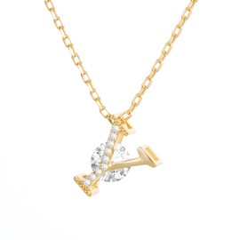 JHWYSPA 14K Gold Plated Initial Necklace for Women | Cubic Zirconia Letter Dainty Necklaces for Women | Alphabet Pendant Jewelry