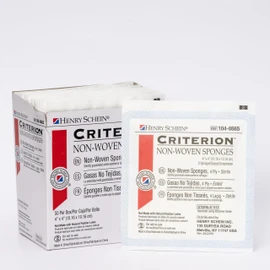 Henry Schein Criterion 4x4” Non-Woven Sponge- Rayon/Polyester Blend, 4-Ply, Sterile- 4x4 Inch, 50/Pack