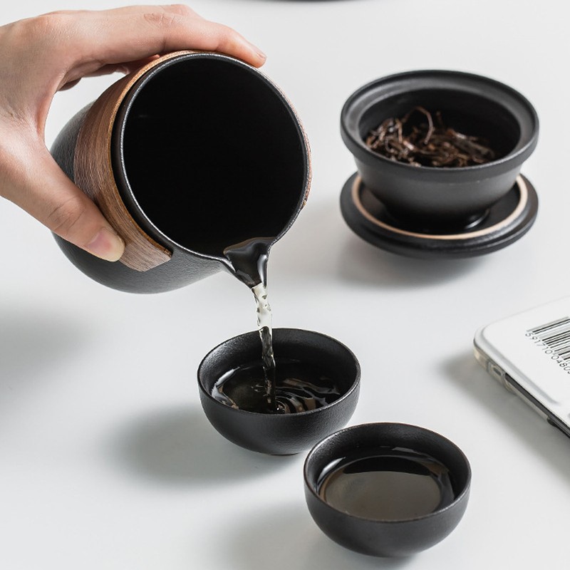 Travel Tea Set Portable Anti Burn Mini Ceramic Teapot Infuser