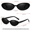 QYVEWY Retro Oval Sunglasses for Women Men Small 90s Trendy