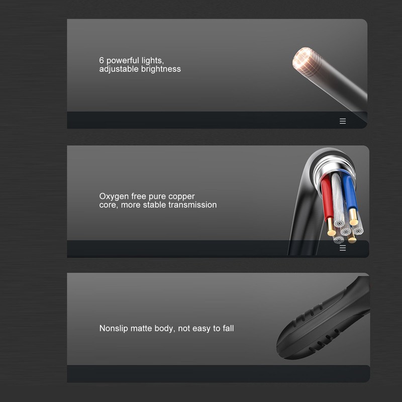 Industrial Endoscope Cam Handheld Inspection Borescope 2.4in LCD Screen 8mm