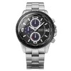 Angel Clover NMOS44SBBK Men's Monde Solar Chronograph Sapphire Glass Black