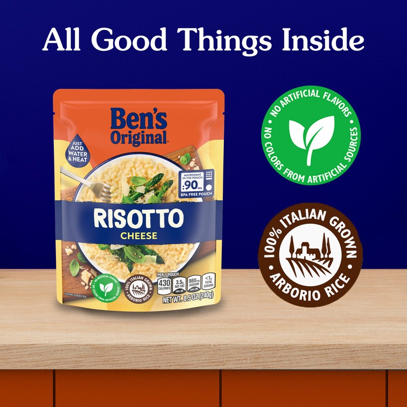 BEN'S ORIGINAL Risotto Cheese Flavored Rice, Easy Dinner Side, 8.5