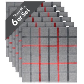 Lashuma Lyon Kitchen Hand Towels Grey Stone Set of 6 Terry Cloth Dish Towels 50 x 50 cm