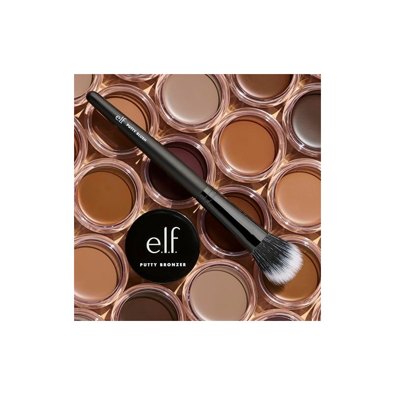 e.l.f. Cosmetics Putty Blush Broche, herramienta de maquillaje vegano, se