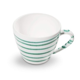 GMUNDNER KERAMIK Gourmet Coffee Cup Capacity 0.2 Litres Green Flamed Crockery Handmade in Austria
