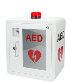 AED Defibrillator Wall Mounted Cabinet, Steel Storage Cabinet with Alarm and Light, AED Cabinet fits All Brands Cardiac Science, Zoll, AED Defibrillator, Physio-Control, 14.2 x 7.8 x 15.7 Inch
