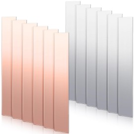 Zonon 12 Pcs Pure Copper Zinc Anode Sheet 99.9% High Purity Copper Zinc Electrode Strips 0.04" x 0.98" x 5.98" for Electroplating and Plating Scientific Experiment Research