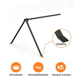 Sungaryard Football Kicking Tee Stand, Portable Field Goal Kicking Holder for Adult & Youth, Pro Metal Place Kickoff Training Practice Stand Equipment Compatible with All Ball Sizes, Black, 1 Pack