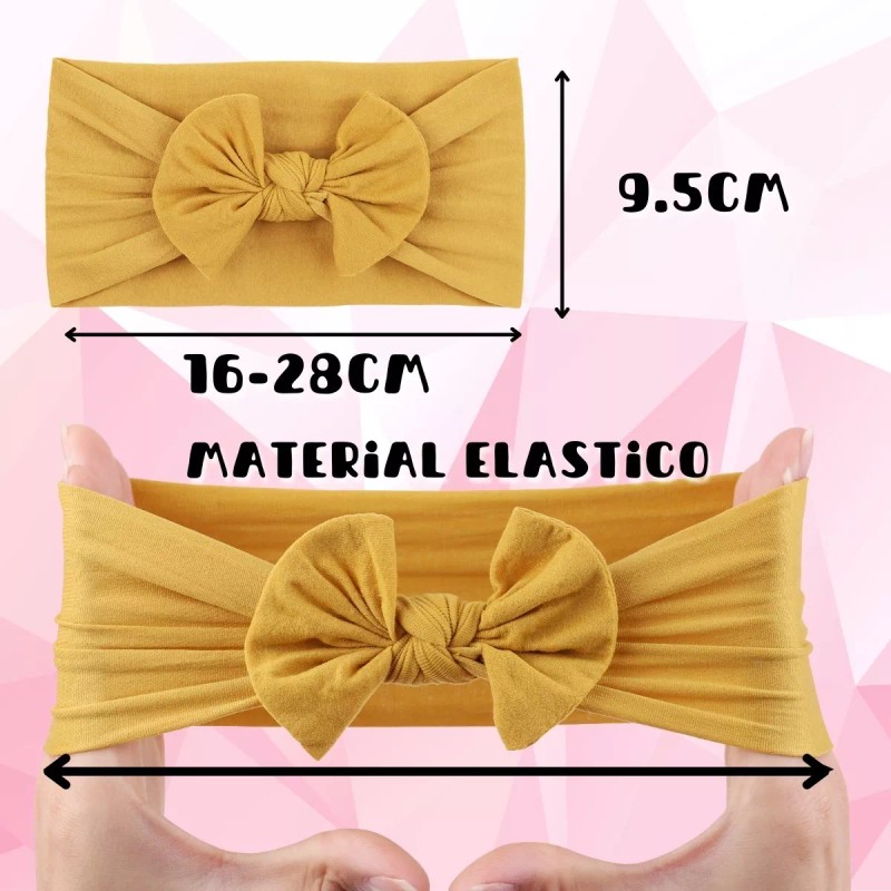 Veraly Set Diademas Niñas Bebes Turbante Moño Banda Elástica Moda
