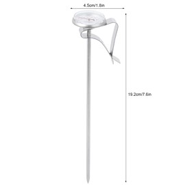 Coffee Thermometer with Large Round Dial, Stainless Steel + Glass Material, Adjustable Clip for The Coffee Drinks,Chocolate Milk Foam, 7.6 in and 5.5 in (Long Type)