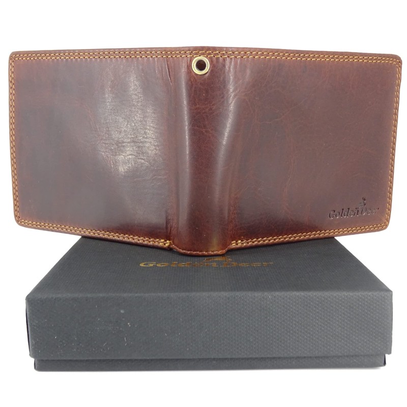 Fregery® Leather Wallet Chain Gift Box Men with RFID Protection