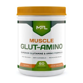 MFL Muscle Glut-Amino | Glutamine Complex | Amino Complex | 0 Sugar | Sweetened with Stevia | All-Natural | 60 Servings (Natural)