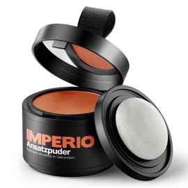 IMPERIO Root Touch-Up Powder, Hair Concealer, for Hair Thickening, for Women and Men, Waterproof Hair Makeup for Concealing Roots, 4 g, Copper Red