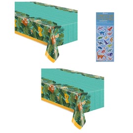 Unique Lion King Birthday Baby Shower Party Supplies Bundle Pack Includes 2 Plastic Table Covers and 1 Esave Dinosaur Sticker Sheet