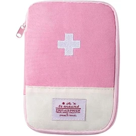 aoukoslt Pink First Aid Bag Empty, Empty First Aid Pouch, Mini Portable Medical Bag for Outdoor Camping Hiking Traveling Emergency Bag, Sports and Outdoors, First Aid Kits (Small)