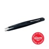 TWEEZERMAN Tweezers Slant for Eyebrow Plucking, Stainless Steel, Dusted Onyx