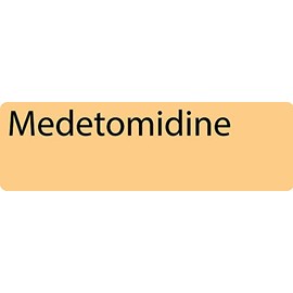 Medetomidine Anesthetic Syringe Labels - Box of 800 Labels on roll (1" core) in Box. Printed in Australia by Specialist Medical Printer. Latex-Free Adhesive.