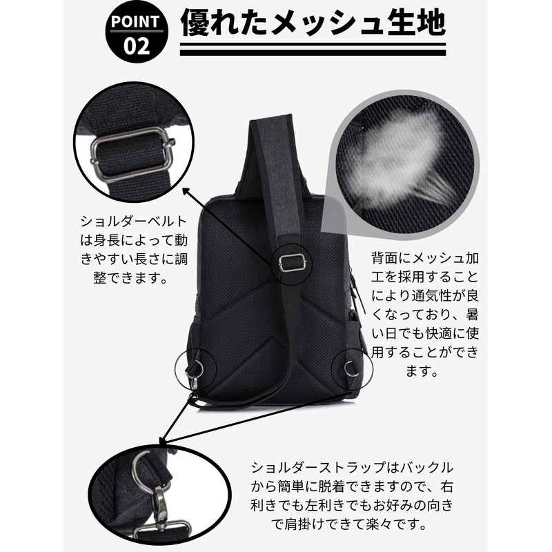 Basicpower Body Bag, Crossbody Bag, Canvas A4, 13 Inch PC,