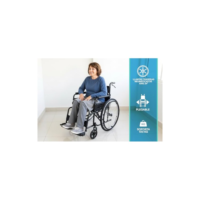 Gambimedic Silla De Ruedas Llanta Neumatica De Aire Todoterreno Acero