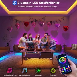 Keepsmile LED Strip 30m, RGB LED Streifen with Remote & Bluetooth APP Control,Timer Setting,Dimmable Led Lichtband Music Sync Colour Changing LED Lichterkette for Gaming Zimmer Deko (2 Rolls of 15 m)