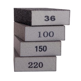 Sanding sponges 4 Grits(36-100-150-220),Sanding Blocks,Sand Paper Sandpaper for Walls,Wet and Dry Blocks Sandpaper,Flexible Sanding Block for Metal,Sandpaper for Wood,Sandpaper block-4pcs