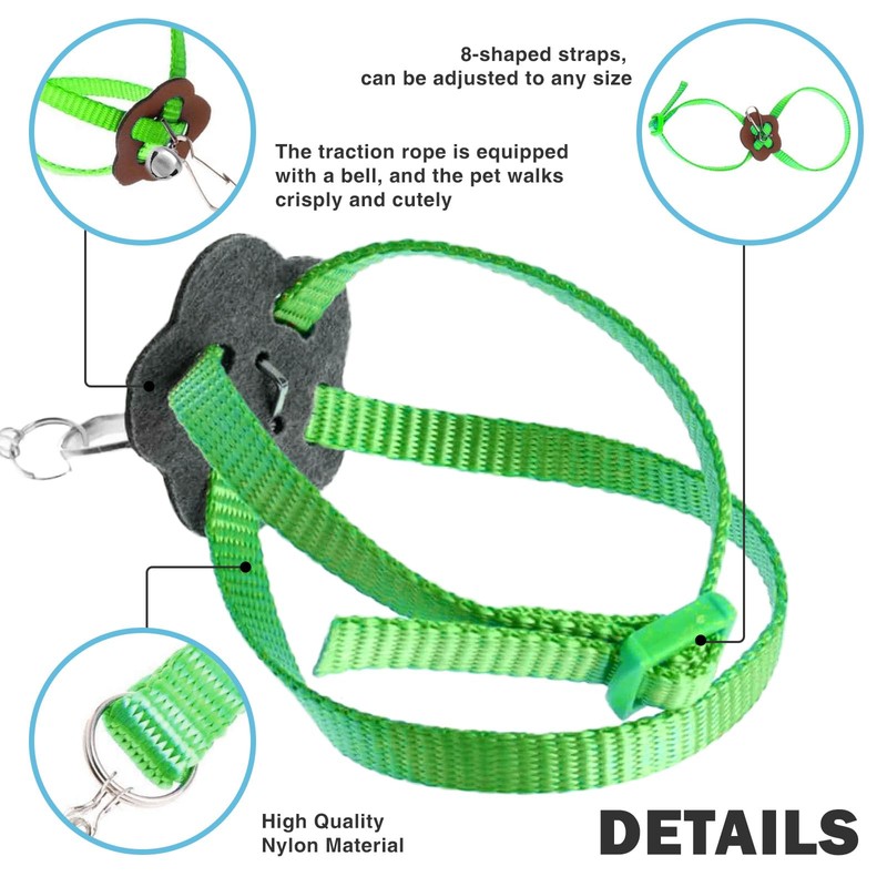 HOKABLE 2 Pack Adjustable Hamster Leash Harness for Harness for