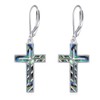 VONALA Cross Earrings Sterling Silver Dangle Drop Leverback Cross Earrings