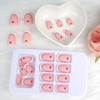 Wmbzxh Red Heart Valentines Fake Nails Medium Square Valentines Press