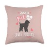 Just A Girl Who Loves Poodles Black Poodle Throw Pillow
