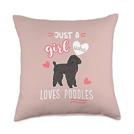 Just A Girl Who Loves Poodles Black Poodle Throw Pillow