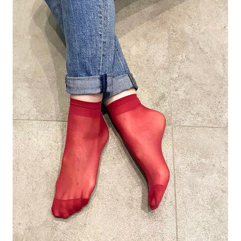 MALVA Sheer Ankle Socks Thin Nylon Ankle Hosiery Socks Short