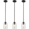 KLSS Black Pendant Light Fixture for Kitchen Island (seeded Glass