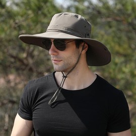 Foldable UV Sun Protection Waterproof Breathable Wide Brim Bucket Sun Hat, H2-green, One Size