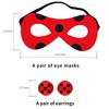 WeKen Lagybug Mask + Ladybug Clip on Earrings Black Spot