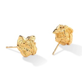 ALRNBY Gold Nugget Stud Earrings for Men Women Gold Plated Dainty Irregular Stud Earrings 925 Sterling Silver Posts Hypoallergenic Trendy