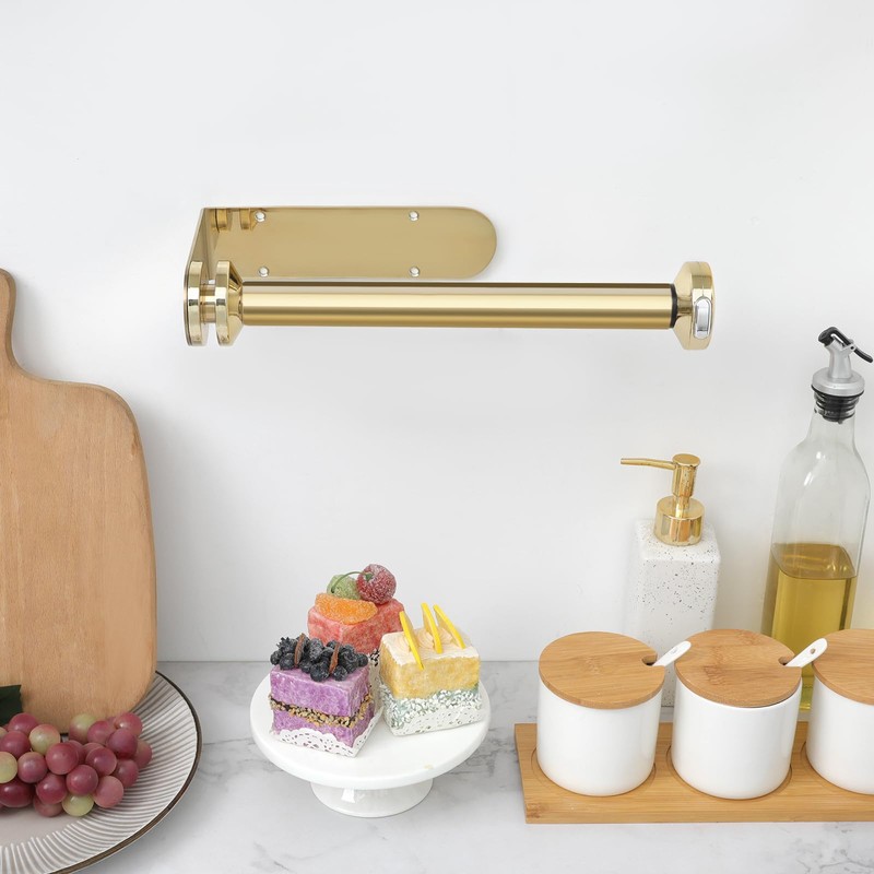 theaoo Paper Towel Holder Under Cabinet, One-Hand Tear, Wall Mount,