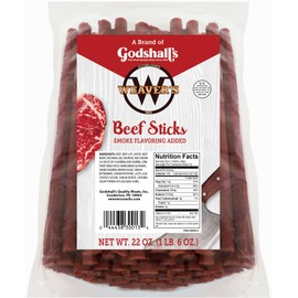Weaver’s Beef Sticks (44 original mild flavored 7” beef sticks per 22oz bag)