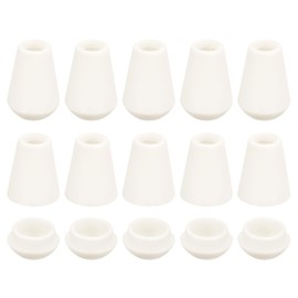 sourcing map 20Pcs Bell End Stoppers Plastic Cord Rope End Lock Rope Fasteners Toggle Clip with Lid for Drawstring Lanyard Backpack, White