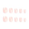 24pcs Short Round False Nails French White Edge Full Coverage