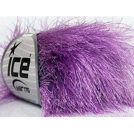 Lilac Extra Long Eyelash Yarn Ice Luxurious Fun Fur 50gr 38yds