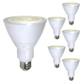 Diodesy- PAR30 LED Long Neck Flood Light Bulb 15W 750 Lumen E26 Medium Base 3000K Soft White Ideal for Track & Recessed Spot Light Bulbs 120V 40° Beam Angle White Finish Pack of 6