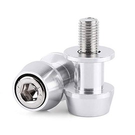 Swing Arm Spool, 8/10mm Motoycle CNC Aluminium Alloy Swing Arm Spool Sliders Stand Swingarm Bobbins (8mm-Silver)