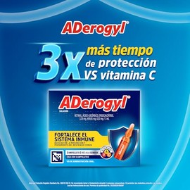 ADerogyl Multivitamínico 5 Ampolletas de 3 ml. Con Vitaminas A, C y D, Fortalece el Sistema Inmune y Refuerza tus Defensas