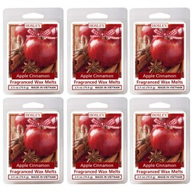 Hosley Set of 6 Apple Cinnamon Scented Wax Cubes/Melts - 2.5 oz Each. Hand Poured Wax Infused with Essential Oils. Bulk Buy. Ideal for Weddings, Spa, Reiki, Meditation Settings (2.5oz x 6 Count)