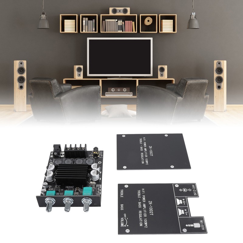 2x100W Amplifier Board HIFI with Treble Bass Control TPA3116D2 DC12‑24V