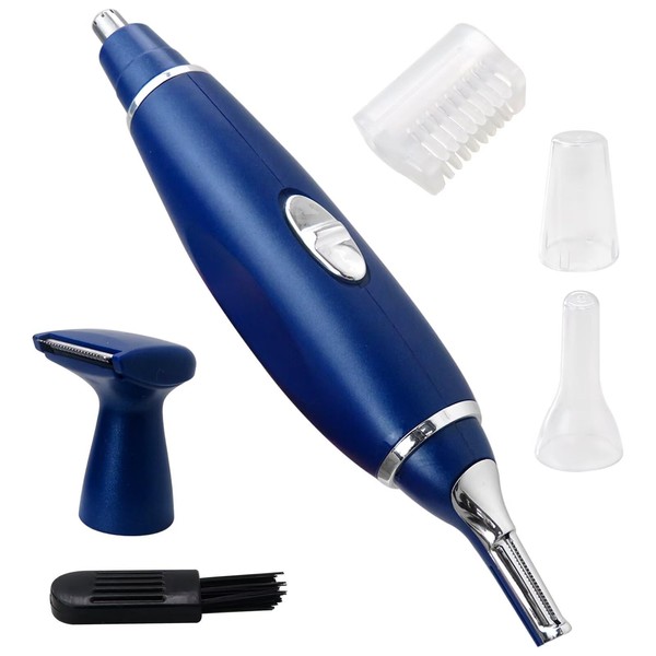 GRABOTE Blue Electric Ear Beard Nose Hair Trimmer Eyebrow Mustache